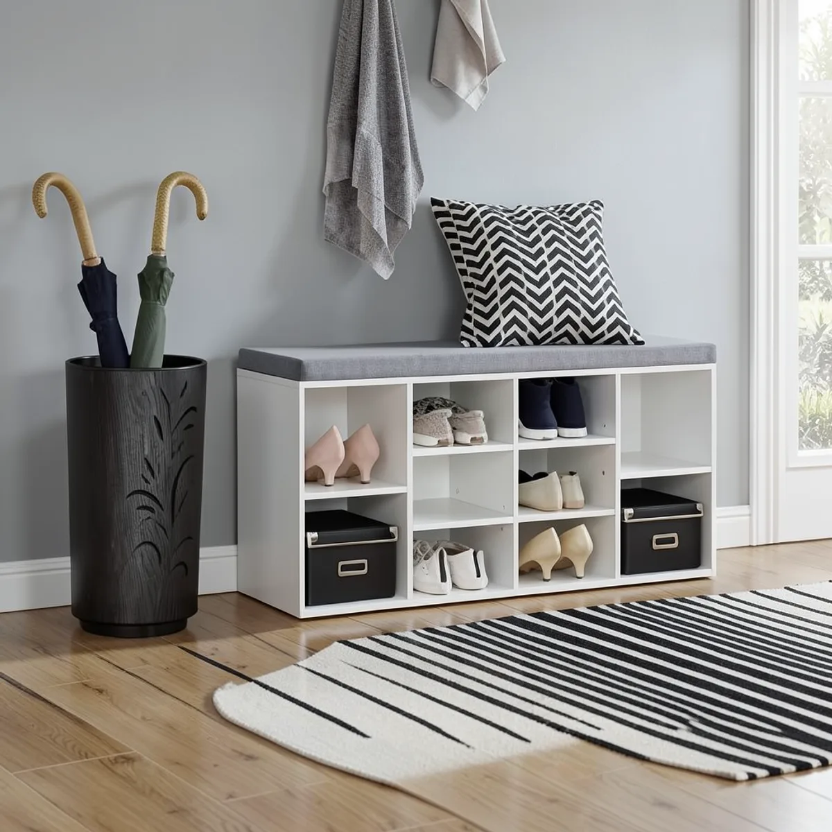 Minderli Raflı Ayakkabılık 104x48x30 cm