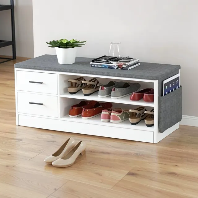 Minderli Ayakkabılık 90x45x35 cm Yan Cep Detaylı